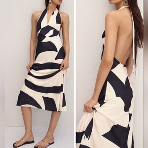 NWT Bardot Citron Halter Midi Dress